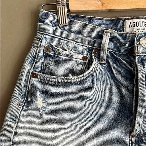 AGOLDE Jaden Distressed Jean Shorts in Surreal size 26 - Picture 4 of 15